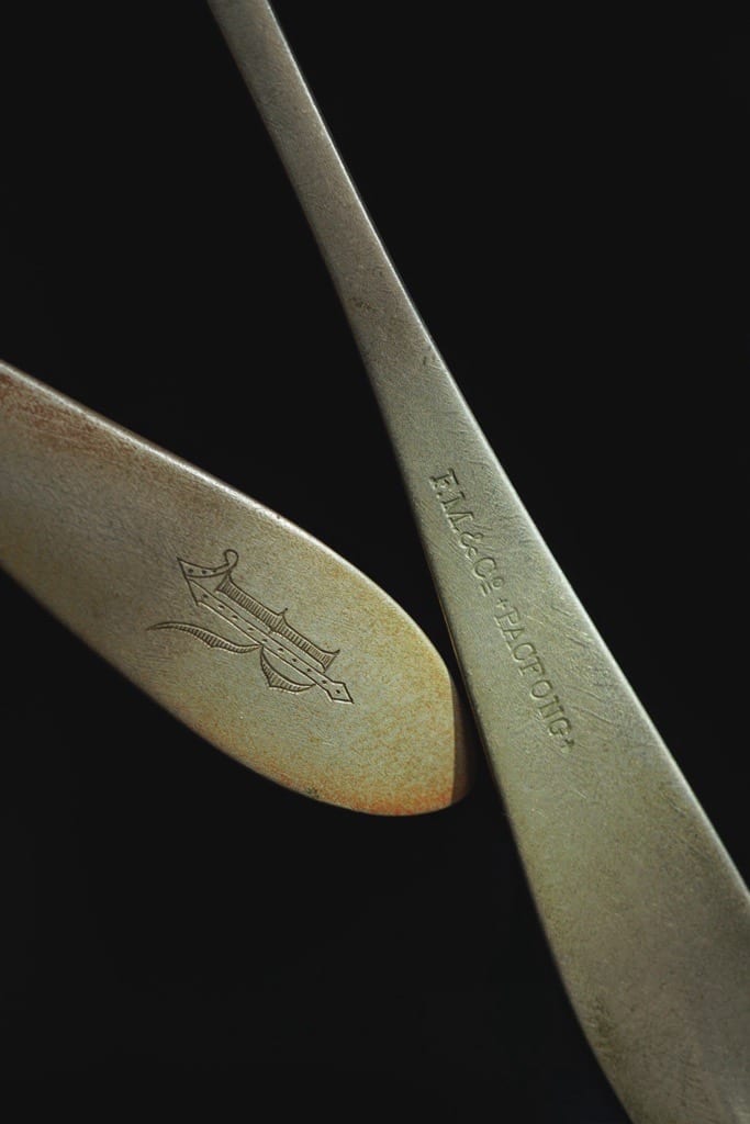 Monogrammed spoon and fork of Jose Rizal